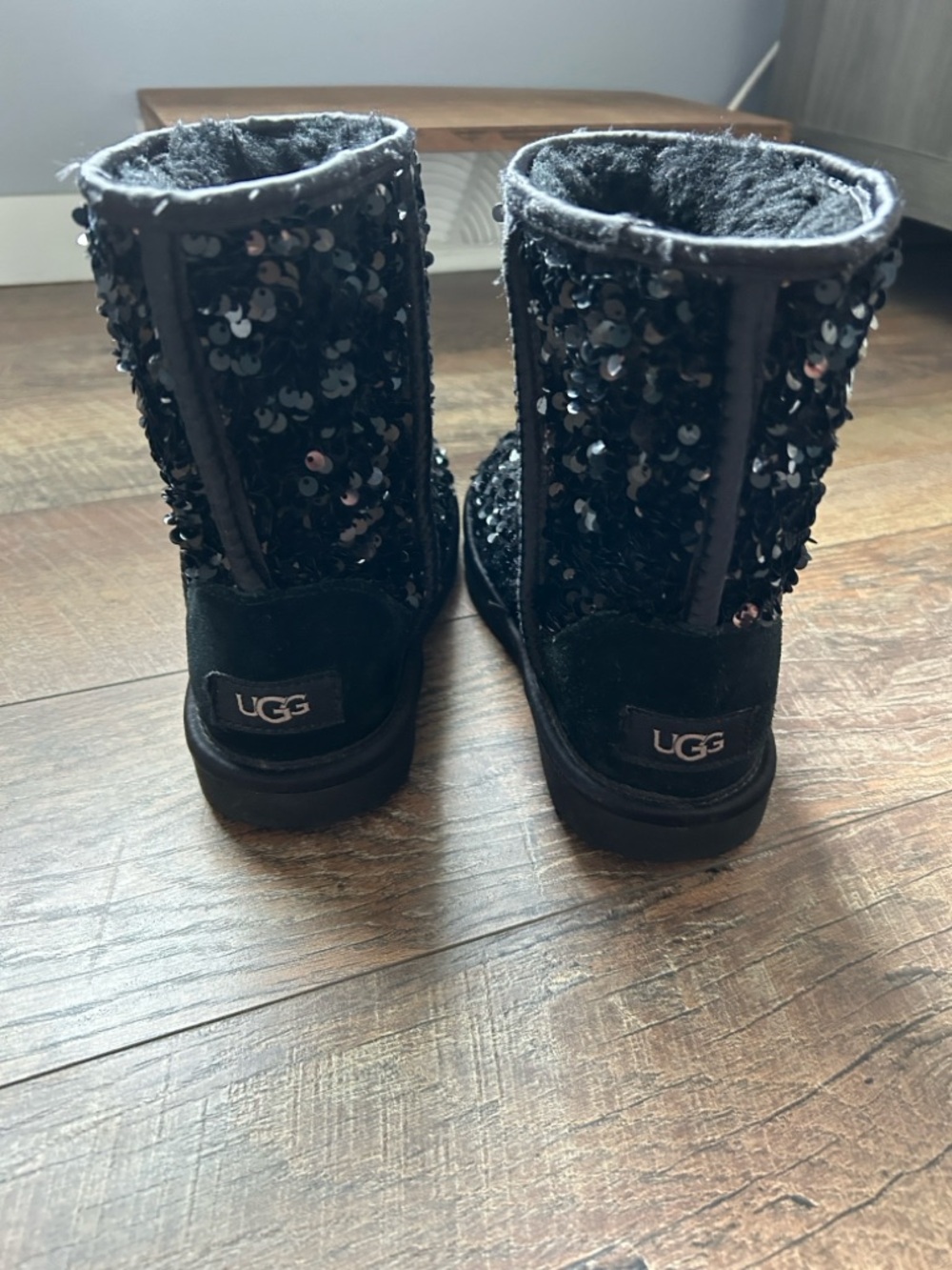 UGG Black Sequin Short Shearling Boots